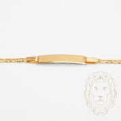 Bracelet - Or 10K jaune barre gravable 5mm & marin - BRG648