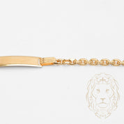 Bracelet - Or 10K jaune barre gravable 5mm & câble carré - BRG649