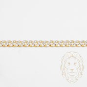 Bracelet - Or 10K deux tons jaune & blanc biseauté curb coupe diamant 5mm - BRG652