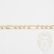 Bracelet - Or 10K deux tons jaune & blanc figaro coupe diamant 4.5mm - BRG654