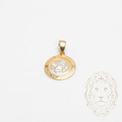 Pendentif - Or 10K deux tons jaune & blanc médaillon ange - PEG747