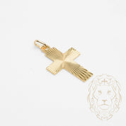 Pendentif - Or 10K jaune croix guilloché - PEG749
