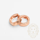 Hoops - Or 10K rose diagonal coupe diamant 5mm X 11mm - BOG871