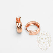 Hoops - Or 10K rose diagonal coupe diamant 5mm X 11mm - BOG871