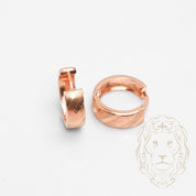 Hoops - Or 10K rose diagonal coupe diamant & finition brossée 5mm X 11mm - BOG872