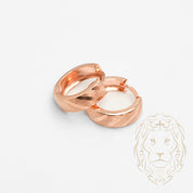 Hoops - Or 10K rose diagonal coupe diamant & finition brossée 5mm X 11mm - BOG872