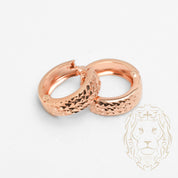 Hoops - Or 10K rose coupe diamant 5mm X 11mm - BOG873