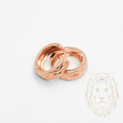 Hoops - Or 10K rose motif croisé coupe diamant 5mm X 11mm - BOG874