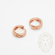 Hoops - Or 10K rose motif croisé coupe diamant 5mm X 11mm - BOG874