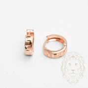 Hoops - Or 10K rose motif medusa coupe diamant 5mm X 11mm - BOG875