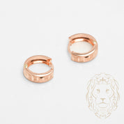 Hoops - Or 10K rose motif medusa coupe diamant 5mm X 11mm - BOG875