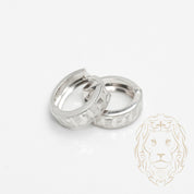 Hoops - Or 10K blanc motif medusa coupe diamant 5mm X 11mm - BOG876