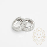 Hoops - Or 10K blanc motif medusa coupe diamant 5mm X 11mm - BOG876