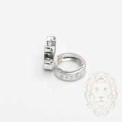 Hoops - Or 10K blanc motif medusa coupe diamant 5mm X 11mm - BOG876