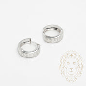 Hoops - Or 10K blanc motif medusa coupe diamant 5mm X 11mm - BOG876