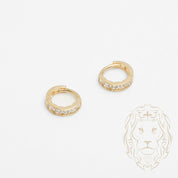 Huggies - Or 10K jaune pierres cz serties en canal 2mm X 7mm - BOG878