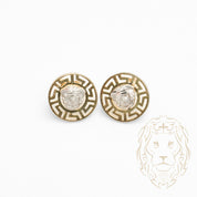 Studs - Or 10K deux tons jaune & blanc medusa coupe diamant - BOG880