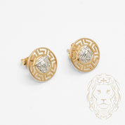 Studs - Or 10K deux tons jaune & blanc medusa coupe diamant - BOG880