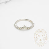 Bague - Or 10K blanc wishbone serti de perles naturels & diamants naturels 0.15CT - RIGD531