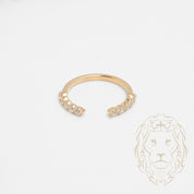 Bague - Or 10K jaune ouverte sertie de diamants lab 0.15CT coupe rond brillant - RIGL069