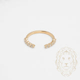 Bague - Or 10K jaune ouverte sertie de diamants lab 0.15CT coupe rond brillant - RIGL069