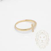 Bague - Or 10K jaune croix pavé de cz - RIG784