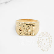 Bague - Or 10K jaune nugget coupe diamant - RIG791