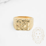 Bague - Or 10K jaune nugget coupe diamant - RIG791
