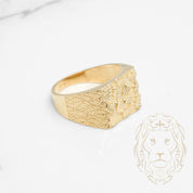 Bague - Or 10K jaune nugget coupe diamant - RIG791