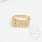 Bague - Or 10K jaune nugget rectangulaire - RIG792