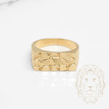 Bague - Or 10K jaune nugget rectangulaire - RIG792