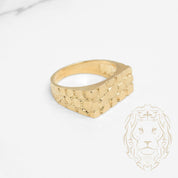 Bague - Or 10K jaune nugget rectangulaire - RIG792