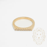 Bague - Or 10K jaune barre mince pavé de cz superposable - RIG808