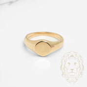 Bague - Or 10K jaune chevalière cercle 10mm - RIG809