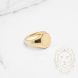 Bague - Or 10K jaune chevalière cercle 12mm - RIG810
