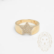 Bague - Or 10K jaune étoile pavé de cz - RIG812