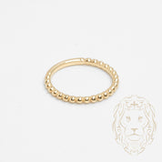 Bague - Or 10K jaune billes mince- RIG818