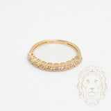 Bague - Or 10K jaune semi-éternité pierres cz coupe rond & microbillé - RIG819