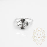 Bague - Or 10K blanc trèfle guilloché 13mm - RIG821