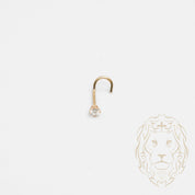Piercing de nez - Or 14K jaune diamant naturel 0.03CT coupe rond brillant 2mm - BCGD001