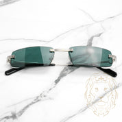 Lunettes Cartier – Première de Cartier argent avec verres verts CT0535S-002