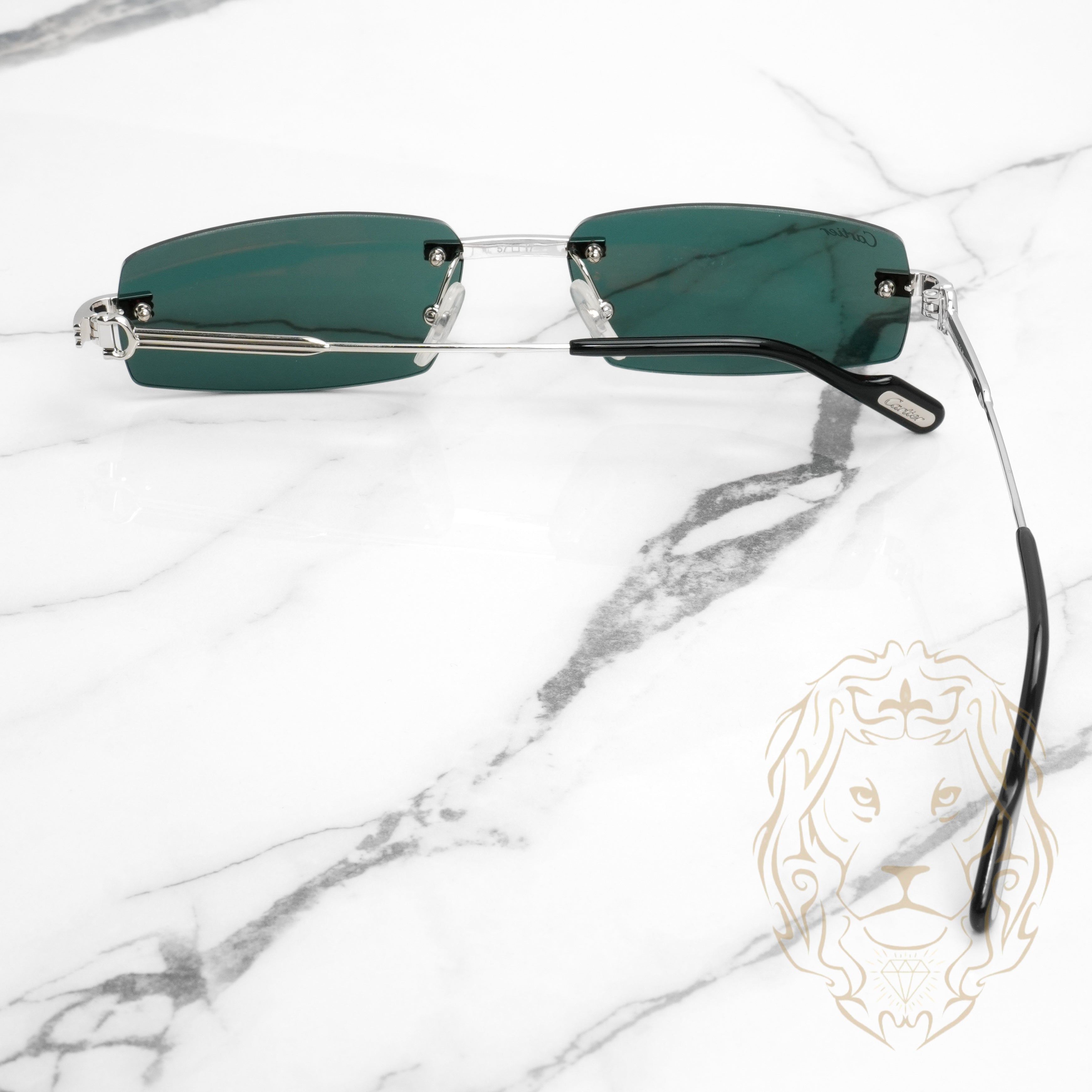 Lunettes Cartier – Première de Cartier argent avec verres verts CT0535S-002