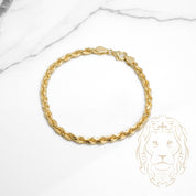 Bracelet - Or 10K jaune torsade solide 4mm - BRG666