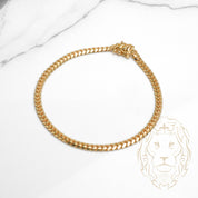 Bracelet - Or 10K jaune cuban link solide 3.9mm - BRG668