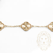 Bracelet - Or 10K jaune trèfles guillochés 12mm - BRG674