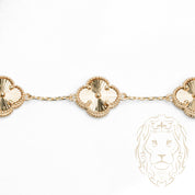 Bracelet - Or 10K jaune trois trèfles guillochés 14mm - BRG663