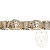 Bracelet - Or 10K deux tons jaune & blanc tête de méduse pavé de diamants naturels 1.20CT coupe rond brillant  - BRGD018