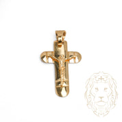 Pendentif - Or 18K jaune croix avec Jésus - PEG755