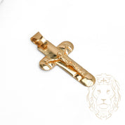 Pendentif - Or 18K jaune croix avec Jésus - PEG755
