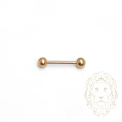 Piercing de téton - Or 14K jaune barbell simple - BCG012